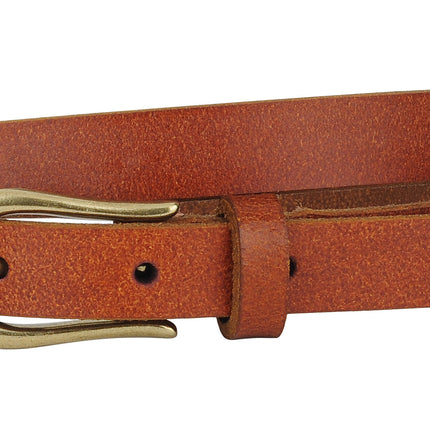 Basic Skinny Equestrian Buckle Leather Belt
