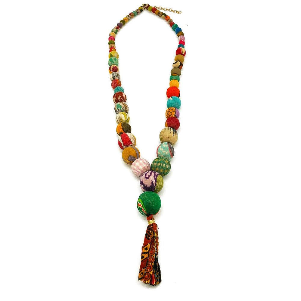 Aasha Graduated Beads and Tassel Necklace