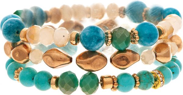 Gold Turquoise Bracelet Set