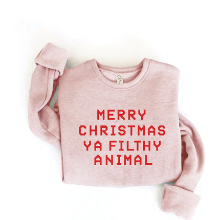 Merry Christmas Ya Filthy Animal Graphic Sweatshirt