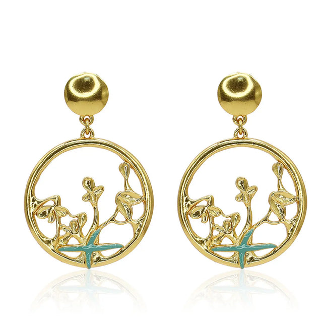 Enchanted Green Dangle Statement Earrings
