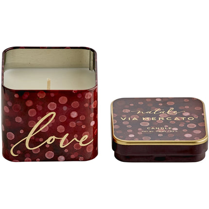 VIA MERCATO Natale Square Candle - Love