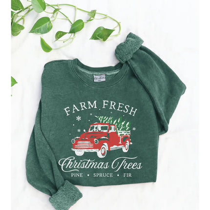 Farm Fresh Christmas Mineral Graphic Sweatshirt