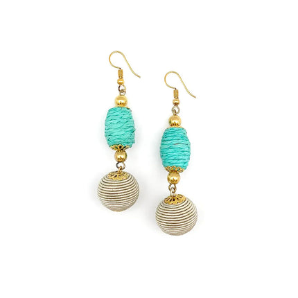Sachi Turquoise Waters Earrings - Oval and Circle Beads