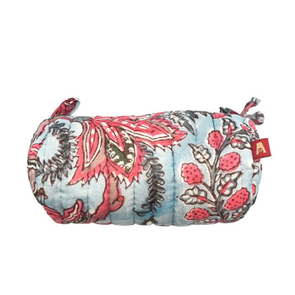 Anju Botanical Blue Personal Accessory Bag - Block Printed Cotton