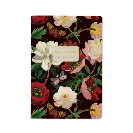 BV by Bruno Visconti Peonies On Black  Notebook