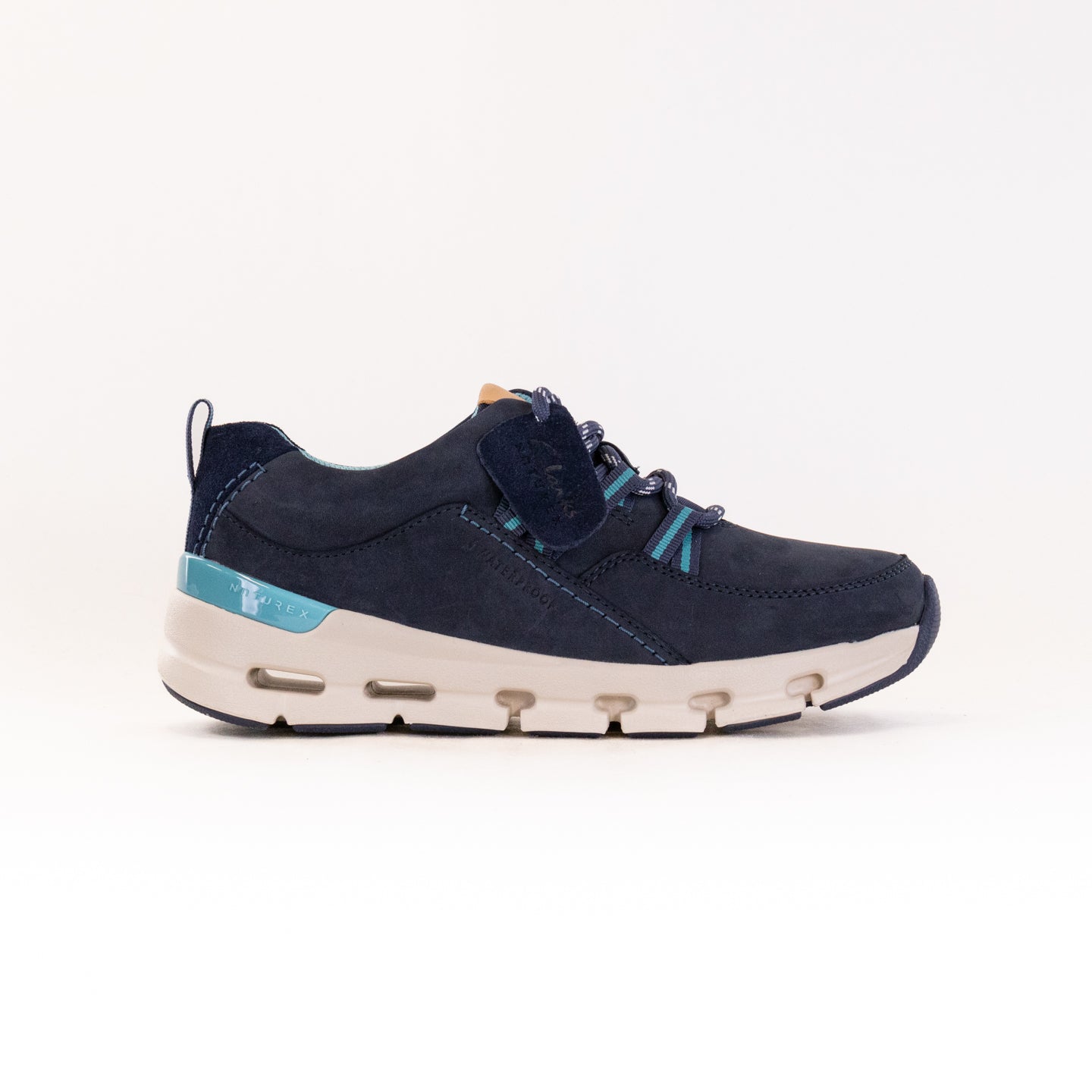 Clarks Nature X Tie Waterproof Women s Navy Combi Nubuck