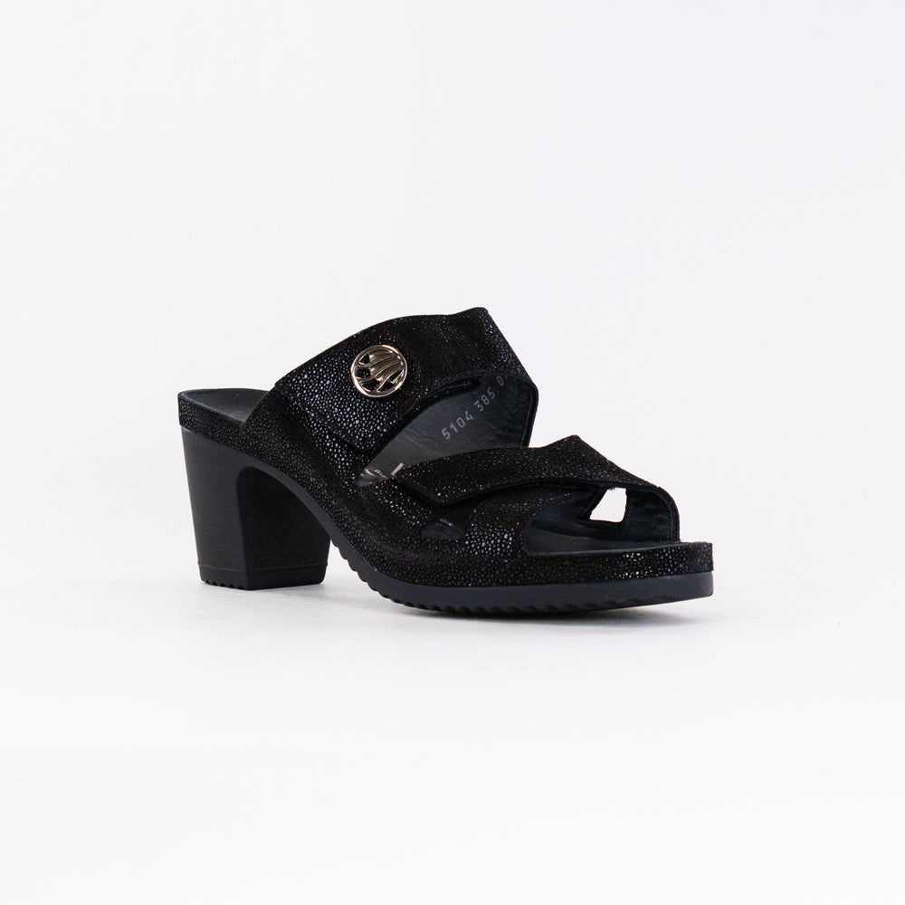 Vital Petra Mule Sandal (Women's) - Black Metallic Leather