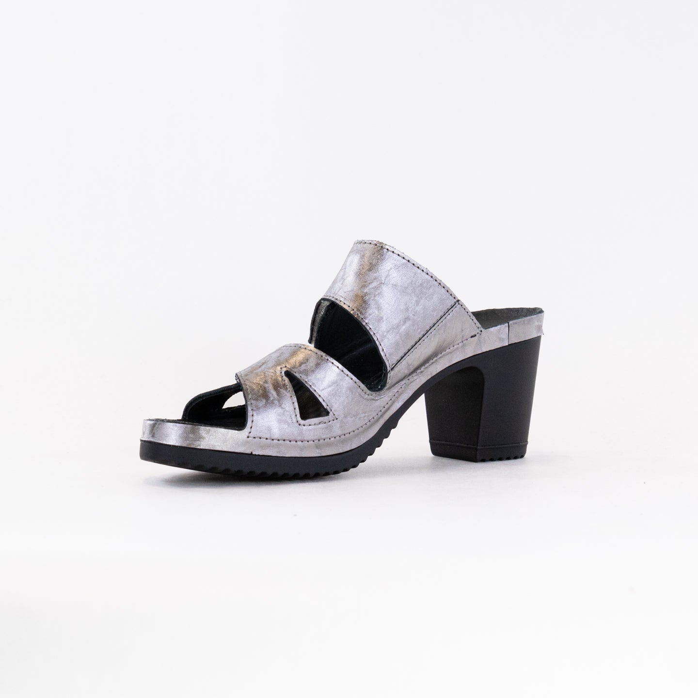 Vital Petra Mule Sandal (Women's) - Platinum Metallic Leather