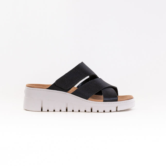 Vionic Uptown Sunset Wedge Sandal (Women's) - Black Leather
