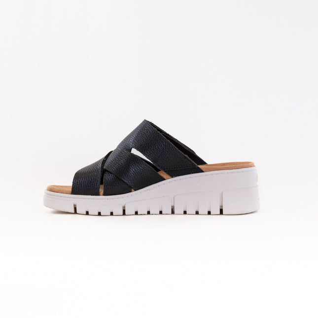 Vionic Uptown Sunset Wedge Sandal (Women's) - Black Leather