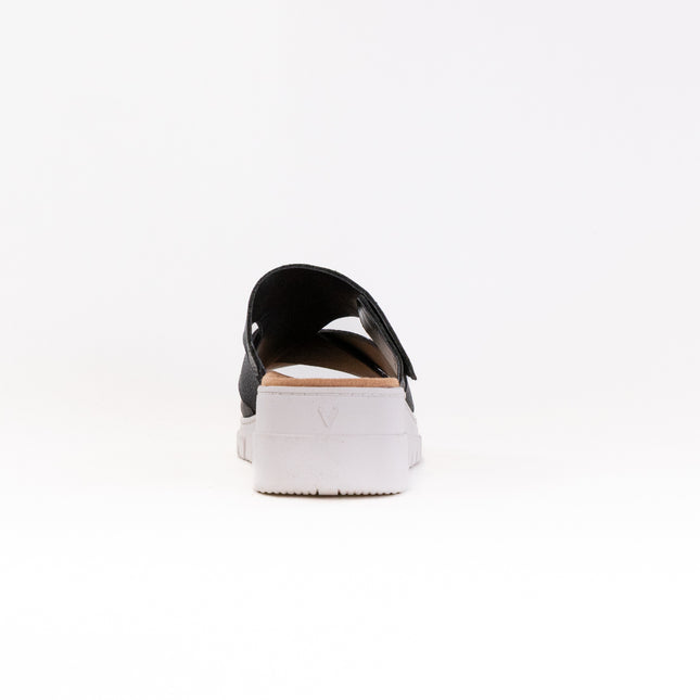 Vionic Uptown Sunset Wedge Sandal (Women's) - Black Leather