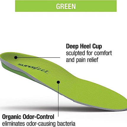 Superfeet Green High Arch Orthotic Insole - WIDE (Unisex) - Green