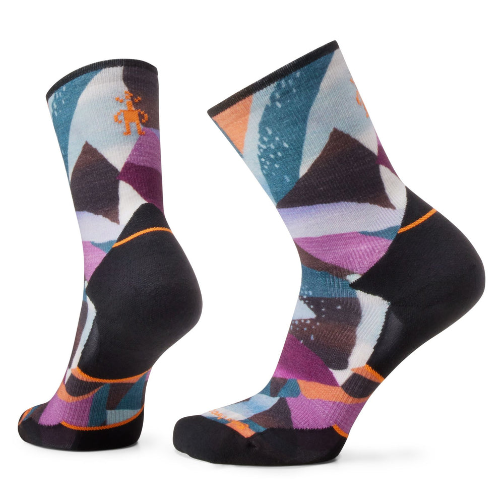 Smartwool Trail Run Mosaic Pieces Print Crew Socks Targeted Cushion (Women's) -  Black