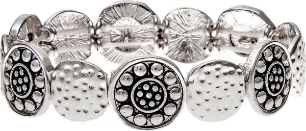 Silver Ovals and Dotty Discs Bracelet