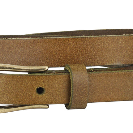 Basic Skinny Equestrian Buckle Leather Belt