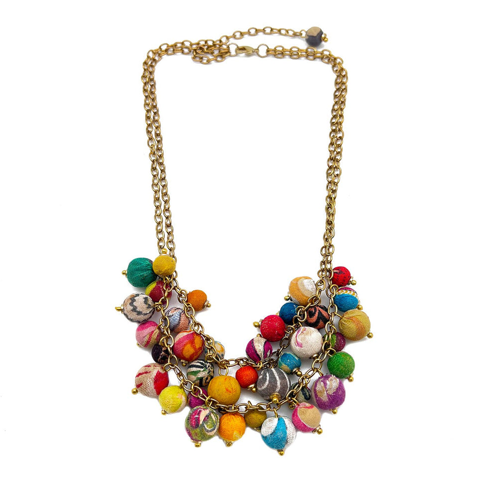 Aasha Necklace - Clustered Layers Bib Necklace