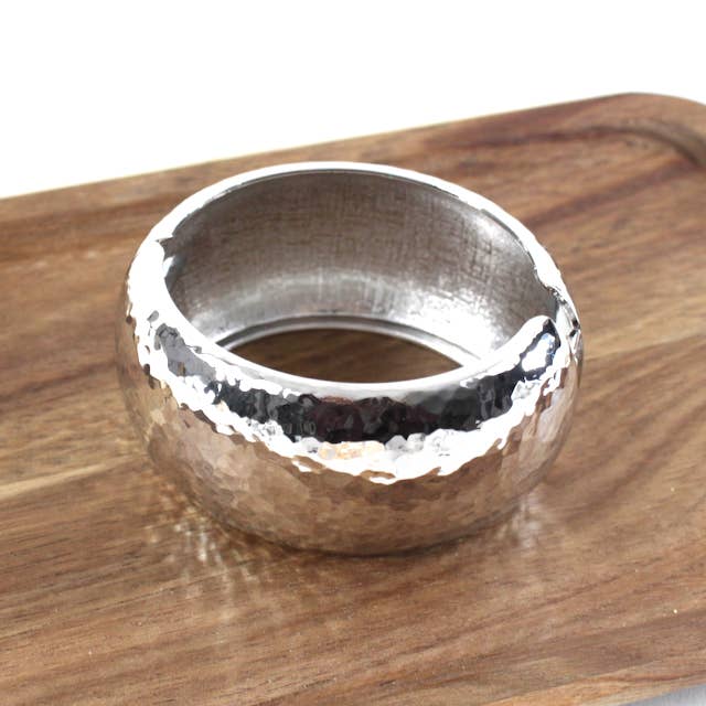 Hammered Texture Hinged Cuff Bangle