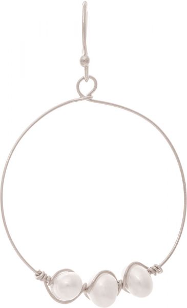 Freshwater Pearl Wired Circle Earring