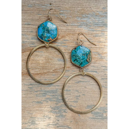 Dylan Designs Janet Hoop Earrings Turquoise