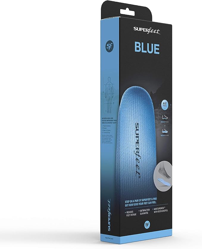 Superfeet Blue Medium Arch Orthotic Insole (Unisex) - Blue