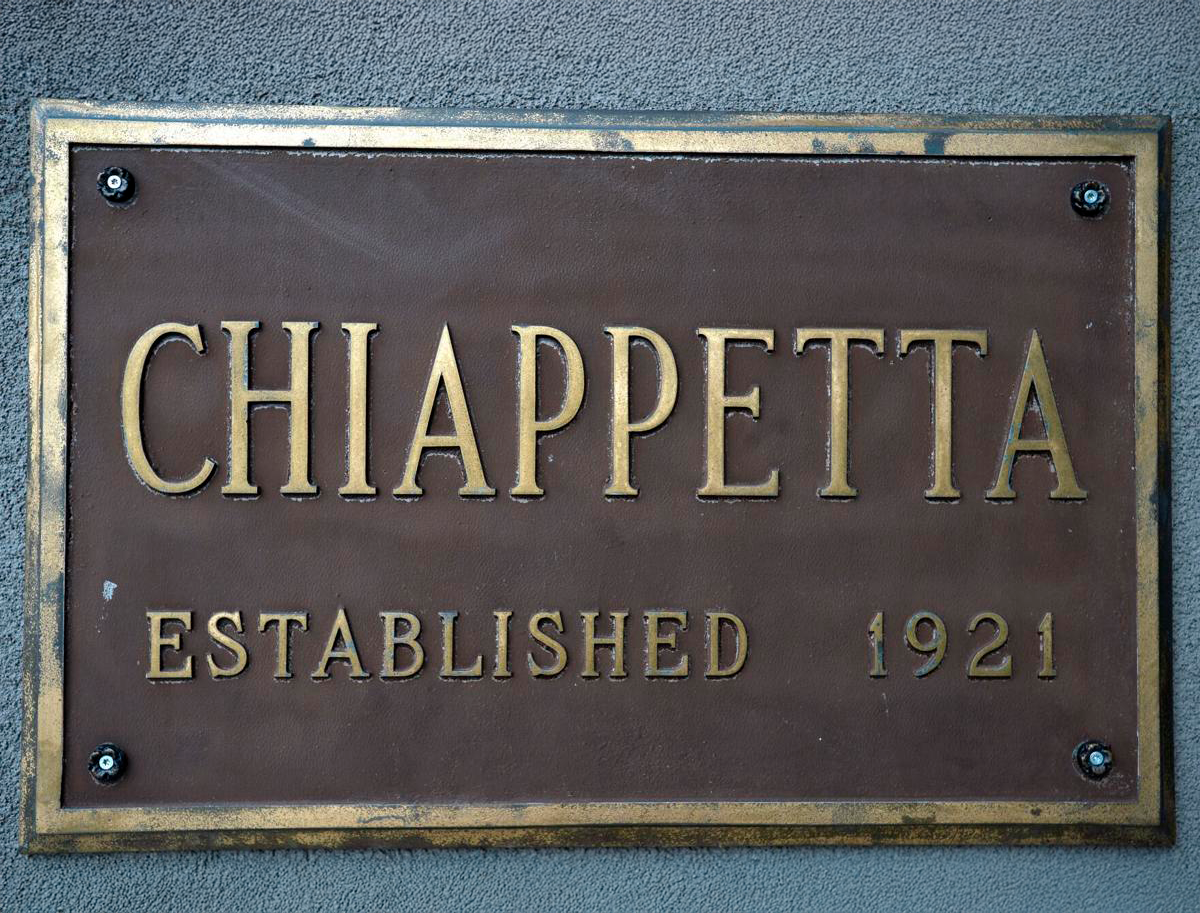 Chiappetta Shoes store 1921 plaque.