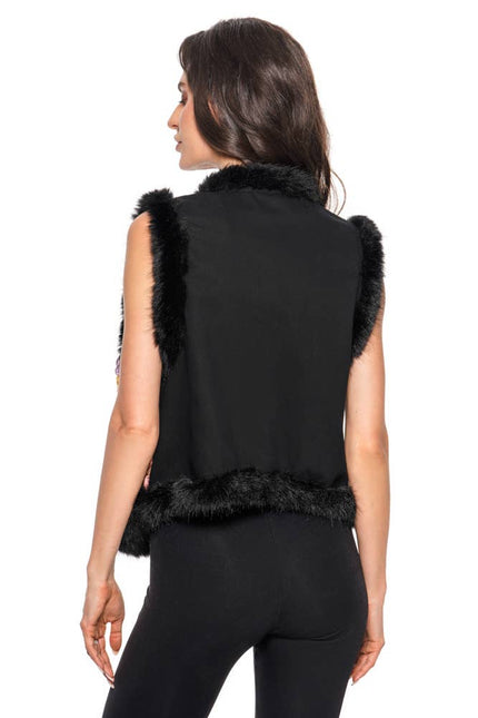 ADORE Floral Faux Fur Vest