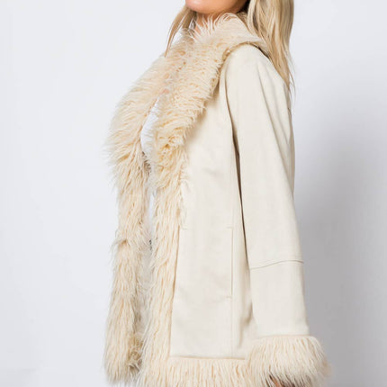 STOOSH Shaggy Fur  Mid Length Jacket