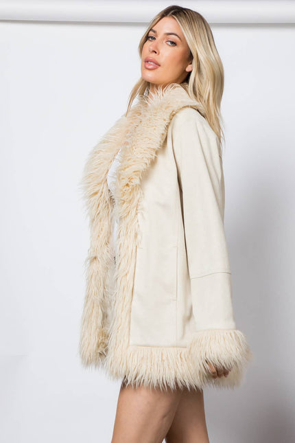 STOOSH Shaggy Fur  Mid Length Jacket