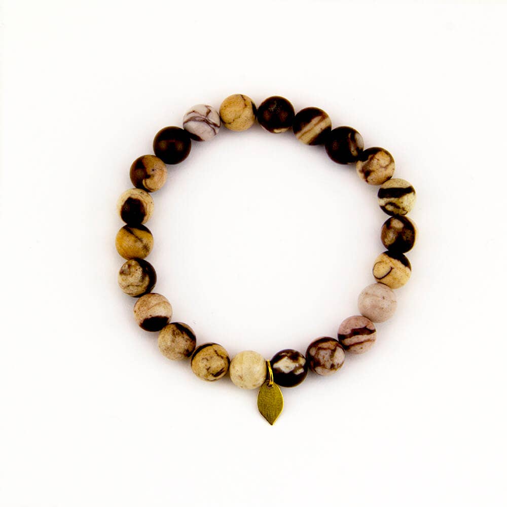 Santore Jewelry Company’s Zebra Jasper Stone Mala Bracelet