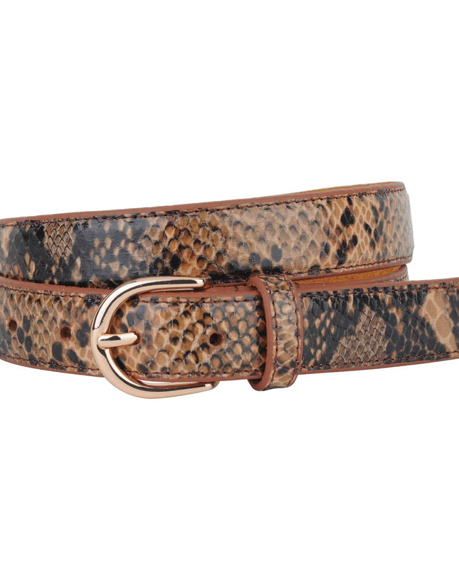 Golden-Brown Snakeskin Belt