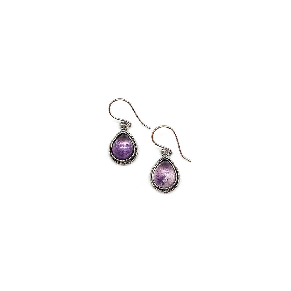 Kashi Semiprecious Small Stone Earrings - Amethyst