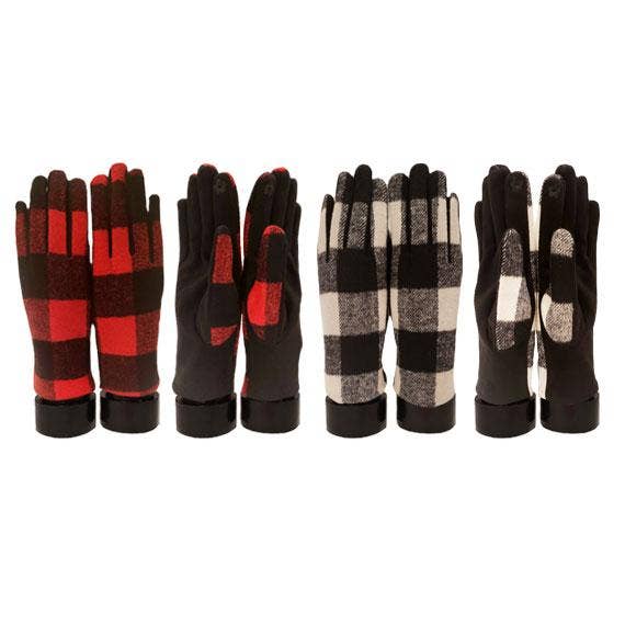 Wool Feel Buffalo Plaid Texting Glove