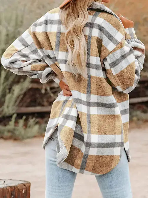 LOVESOFT Khaki Flannel Shirt Jacket