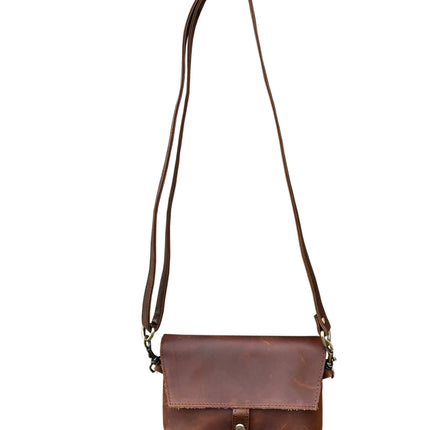 ROMA Crazy Horse Genuine Leather Crossbody - Small