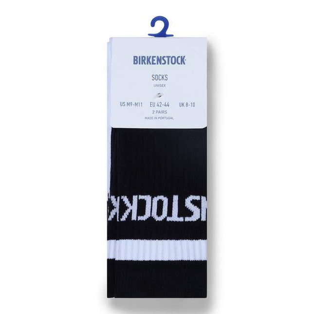 Birkenstock Cotton Crew Socks 2-Pack - Black/White