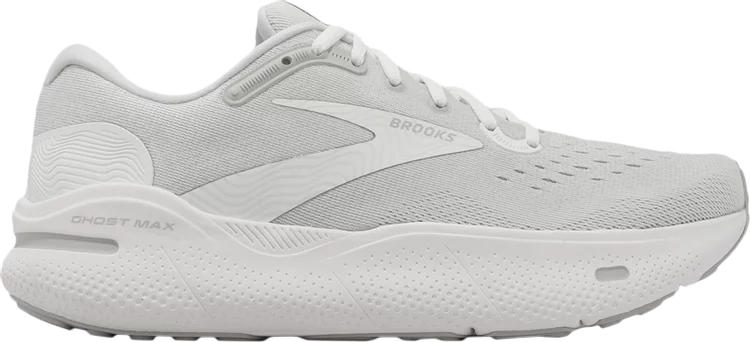 Brooks Ghost Max (Women's) - White/Oyster/Metallic SIlver