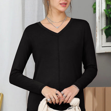 NINEXIS Casual V-Neck Loose Fit Long Sleeve Tops