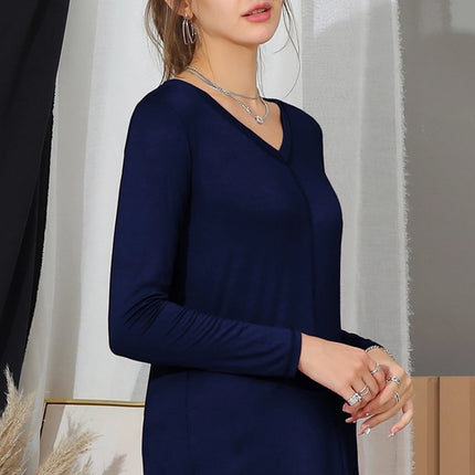 NINEXIS Casual V-Neck Loose Fit Long Sleeve Tops