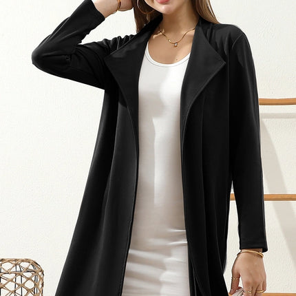 NINEXIS Draped Open Front Trench Blazer