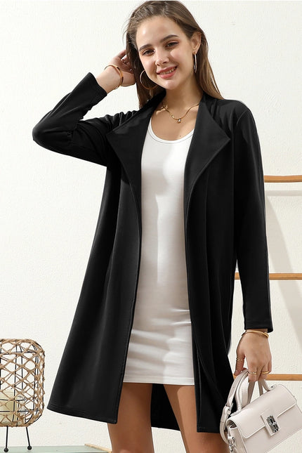 NINEXIS Draped Open Front Trench Blazer