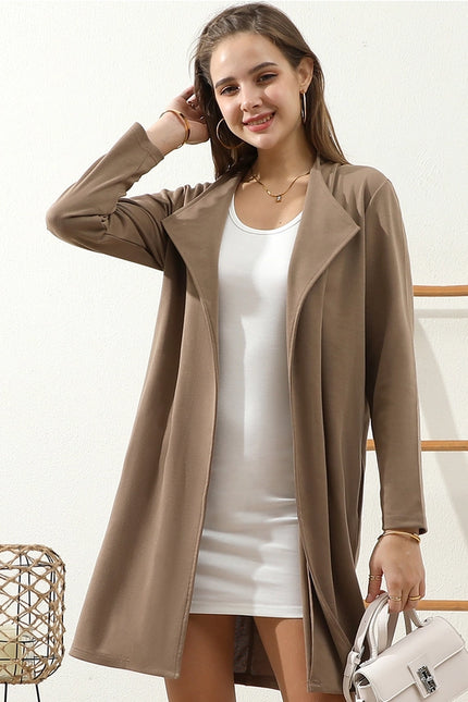 NINEXIS Draped Open Front Trench Blazer