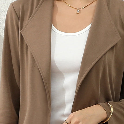 NINEXIS Draped Open Front Trench Blazer