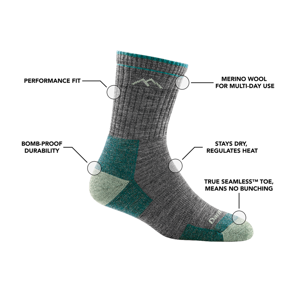 Darn Tough Hiker Micro Crew Midweight Hiking Sock (Women's) - Sage