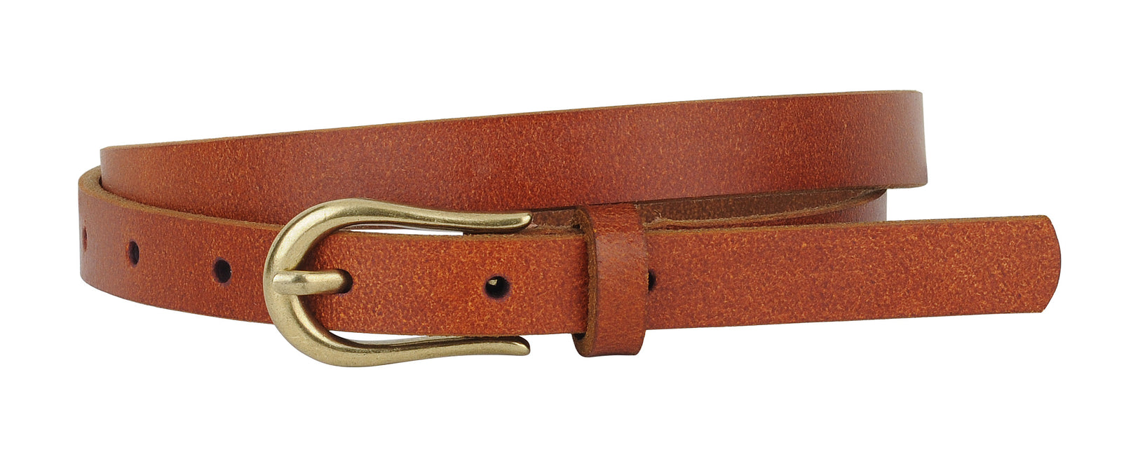 Basic Skinny Equestrian Buckle Leather Belt