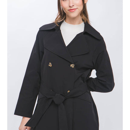 LOVE TREE LIGHT WEIGHT TRENCH COAT W/ TIE