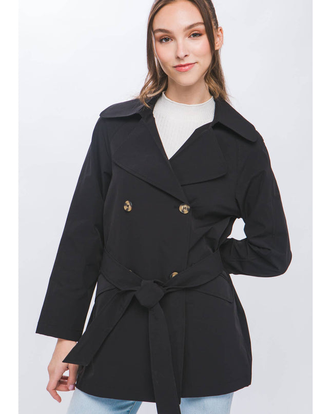 LOVE TREE LIGHT WEIGHT TRENCH COAT W/ TIE