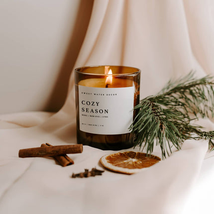 Cozy Season 11 Oz Soy Amber Glass Candle
