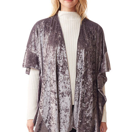 Velvet Ruffle Sleeve Shawl