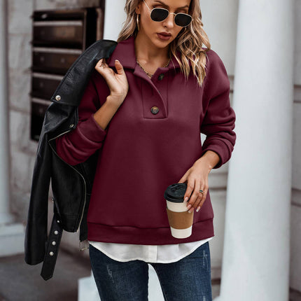 Collared Button Henley Sweatshirt